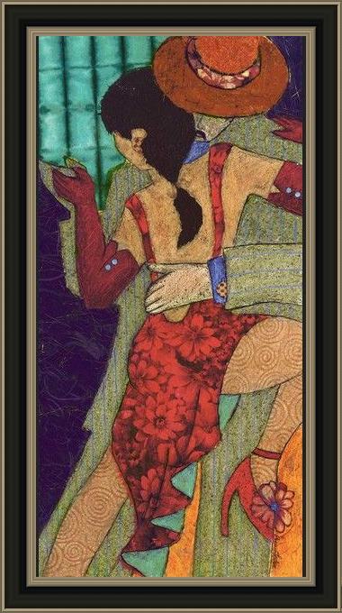 Framed Flamenco Dancer penny feder tango night ii painting