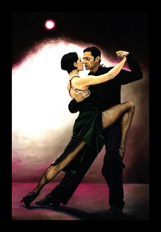 Framed Flamenco Dancer the temptation of tango painting