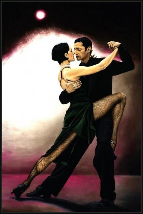 Framed Flamenco Dancer the temptation of tango painting