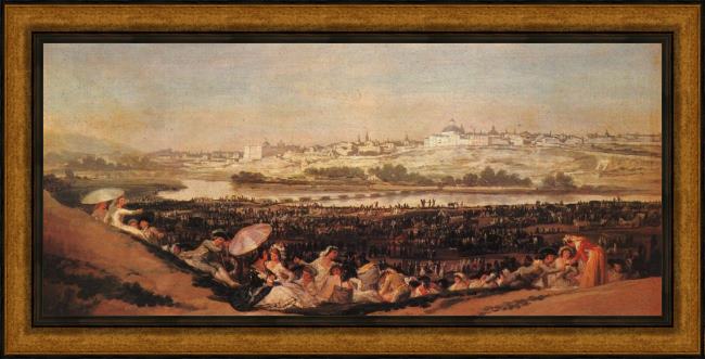 Framed Francisco de Goya festival at the meadow of san isadore painting