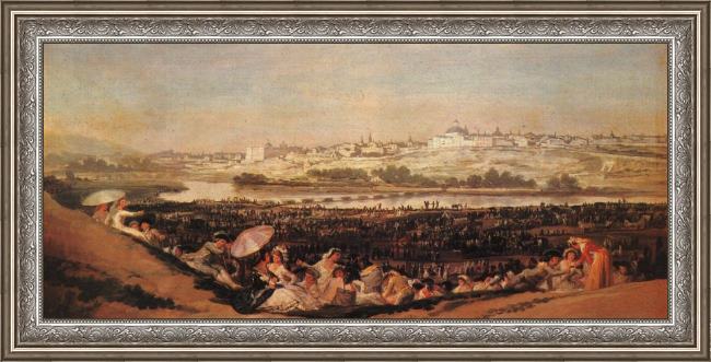 Framed Francisco de Goya festival at the meadow of san isadore painting