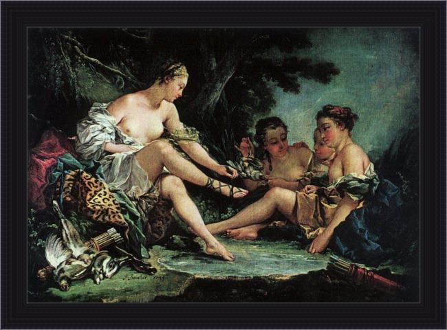 Framed Francois Boucher diana's return from the hunt painting