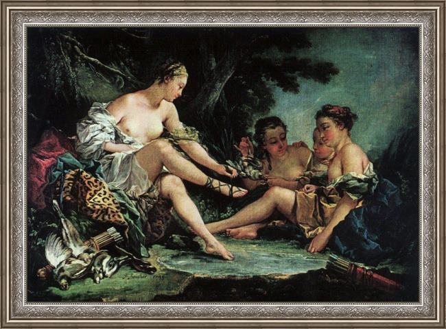 Framed Francois Boucher diana's return from the hunt painting