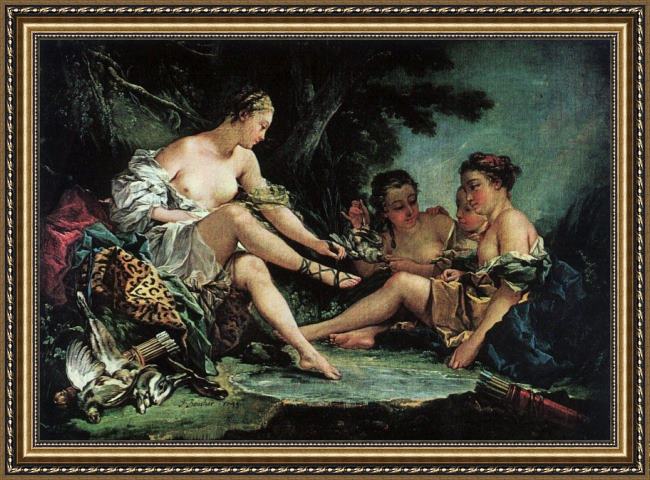 Framed Francois Boucher diana's return from the hunt painting