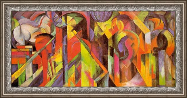 Framed Franz Marc stables painting