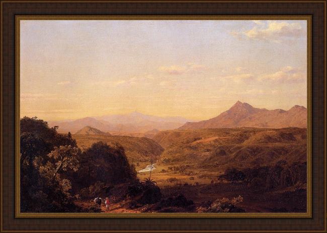 Framed Frederic Edwin Church scene among the andes painting