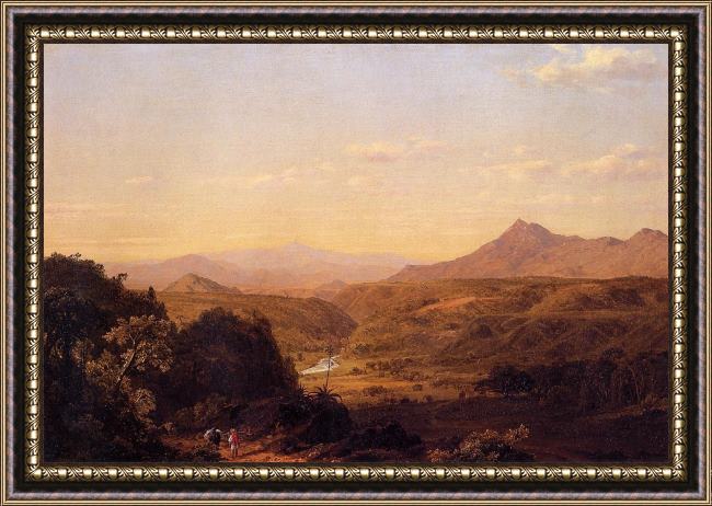 Framed Frederic Edwin Church scene among the andes painting
