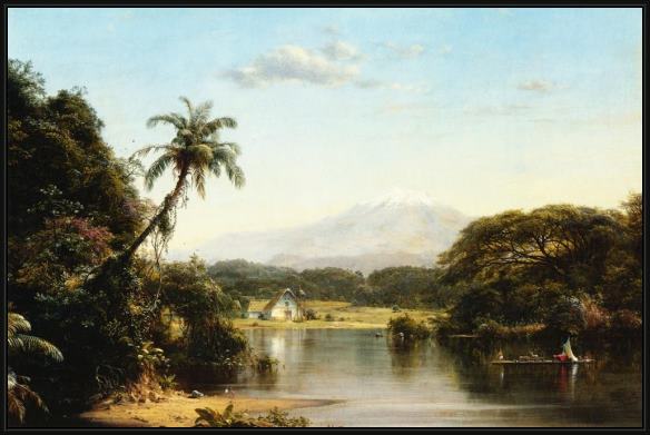 Framed Frederic Edwin Church scene on the magdalena painting