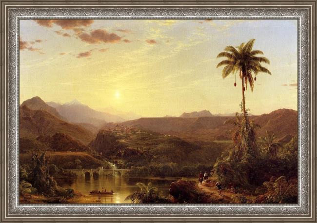 Framed Frederic Edwin Church the cordilleras sunrise painting