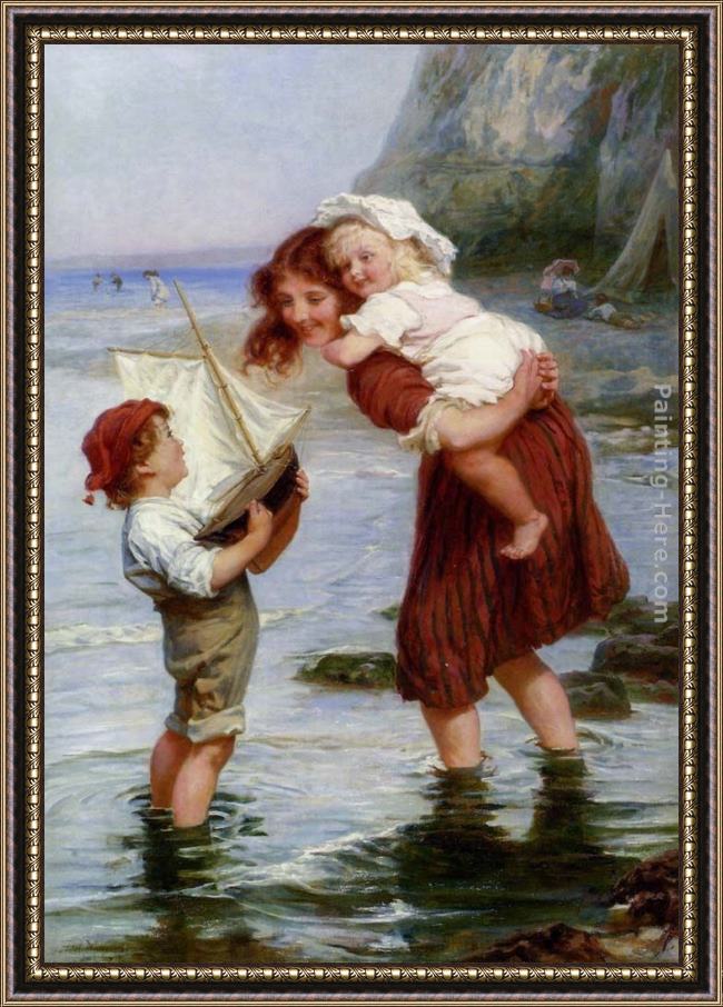 Framed Frederick Morgan at scarborough painting