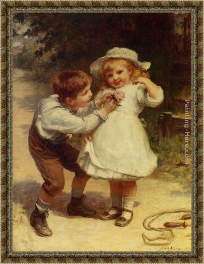 Framed Frederick Morgan sweethearts painting