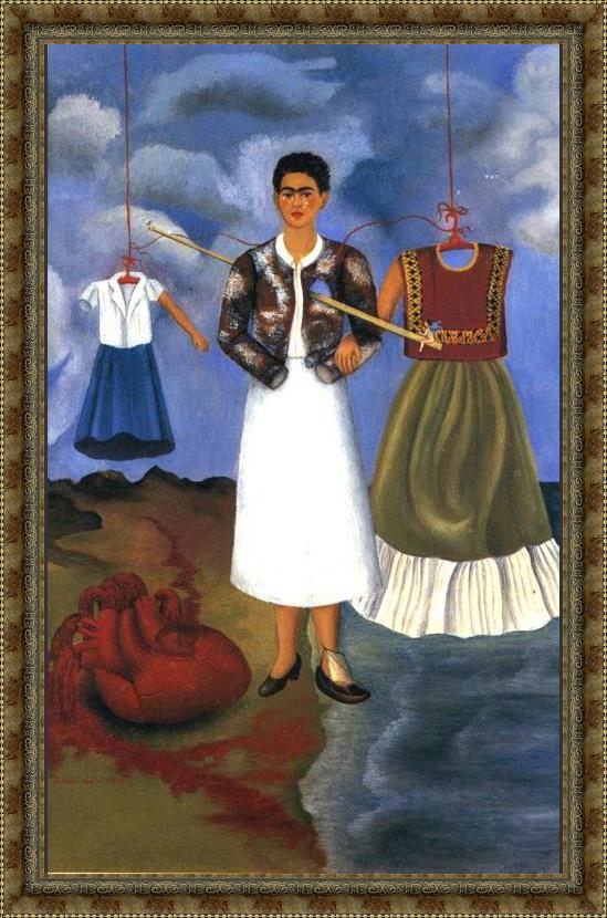 Framed Frida Kahlo memory painting