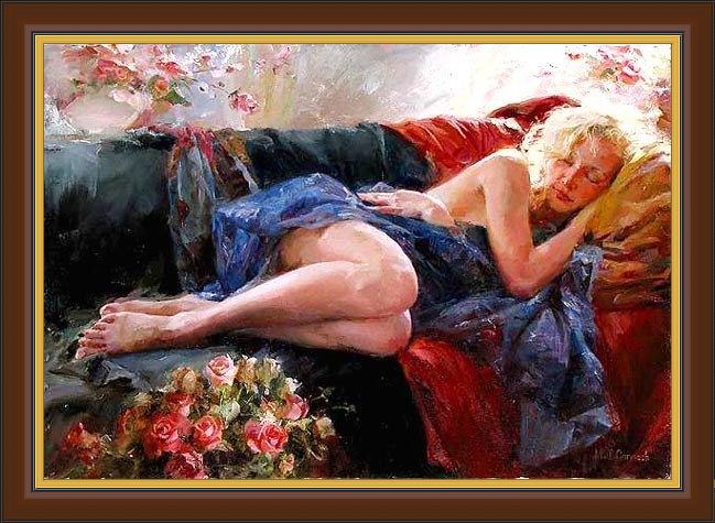 Framed Garmash sleeping beauty painting