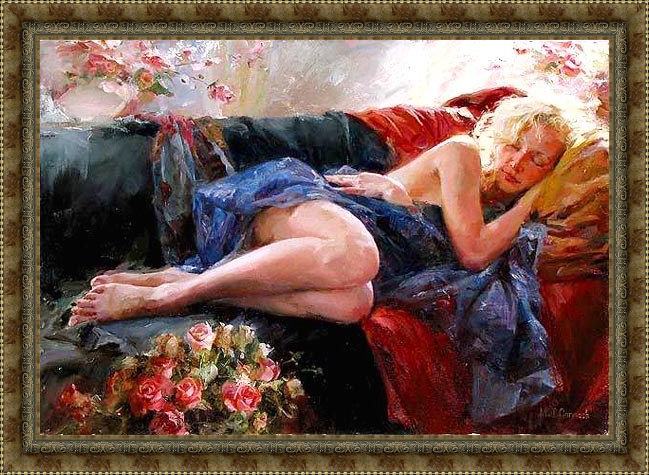 Framed Garmash sleeping beauty painting