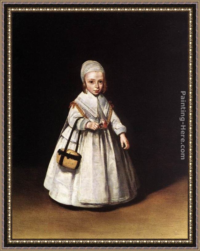 Framed Gerard ter Borch helena van der schalcke as a child painting