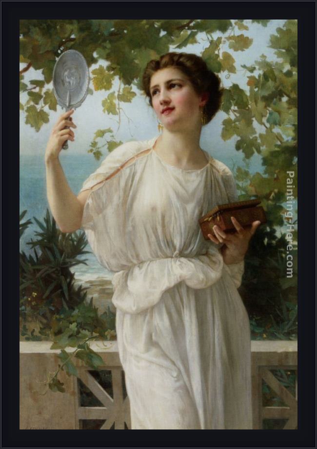 Framed Guillaume Seignac admiring beauty painting