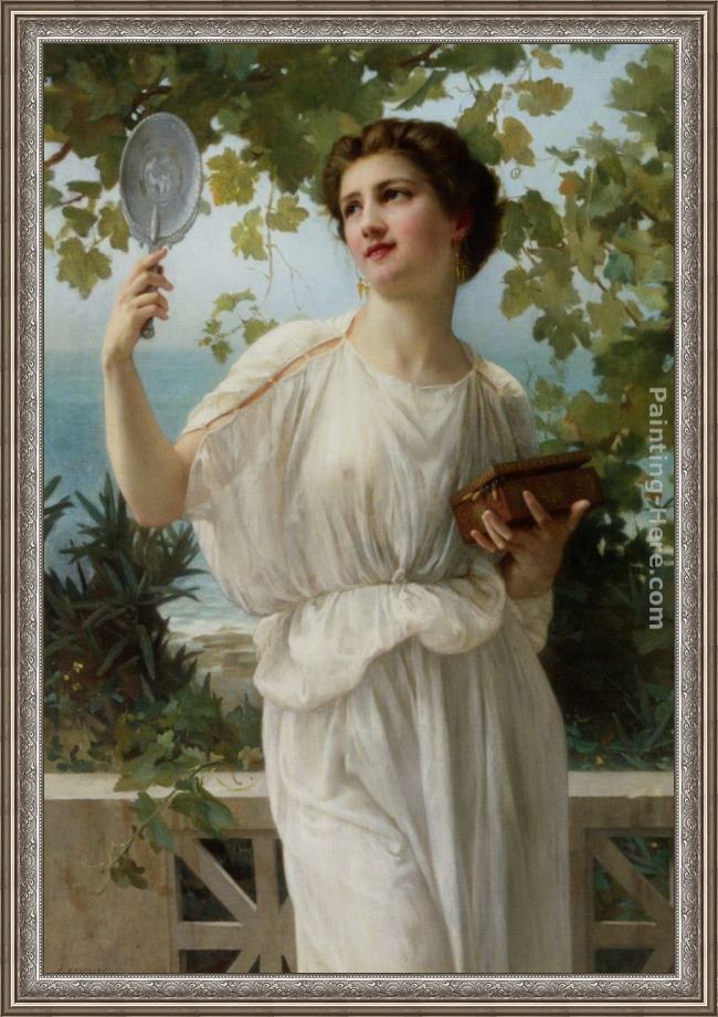 Framed Guillaume Seignac admiring beauty painting