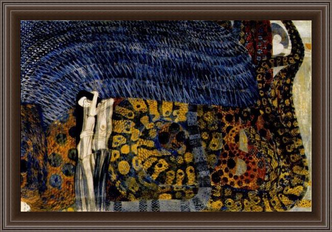 Framed Gustav Klimt entirety of beethoven frieze left6 painting