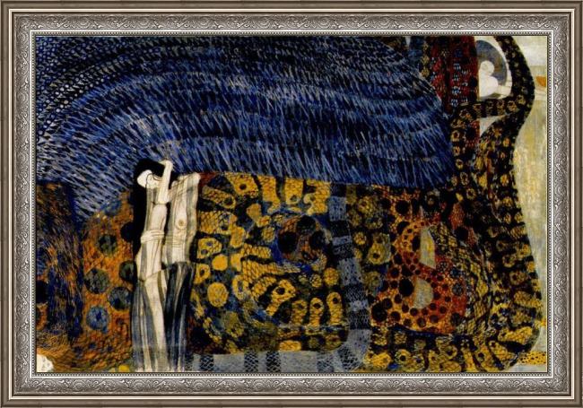 Framed Gustav Klimt entirety of beethoven frieze left6 painting