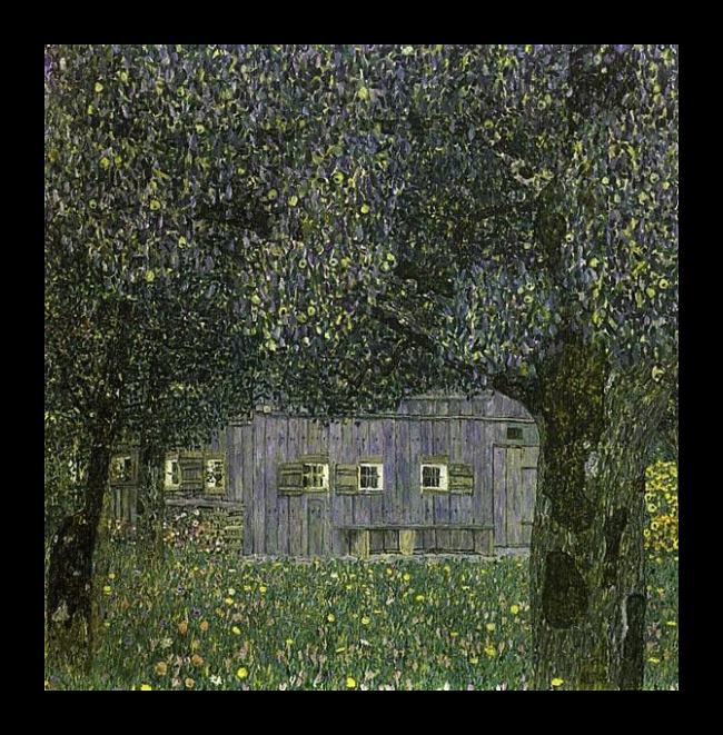 Framed Gustav Klimt farmhouse in upper austria painting