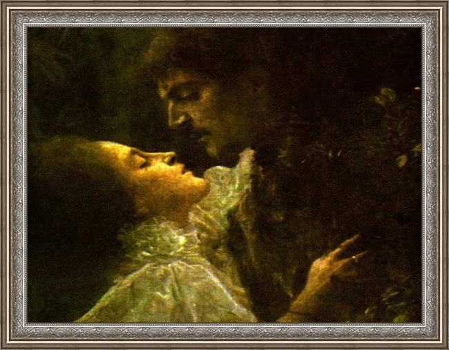 Framed Gustav Klimt love painting