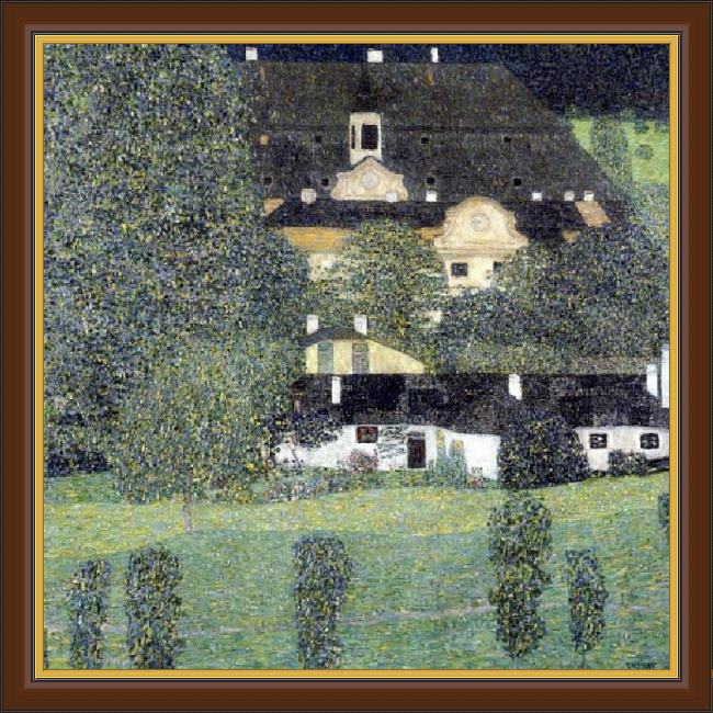 Framed Gustav Klimt schloss kammer am attersee ii painting