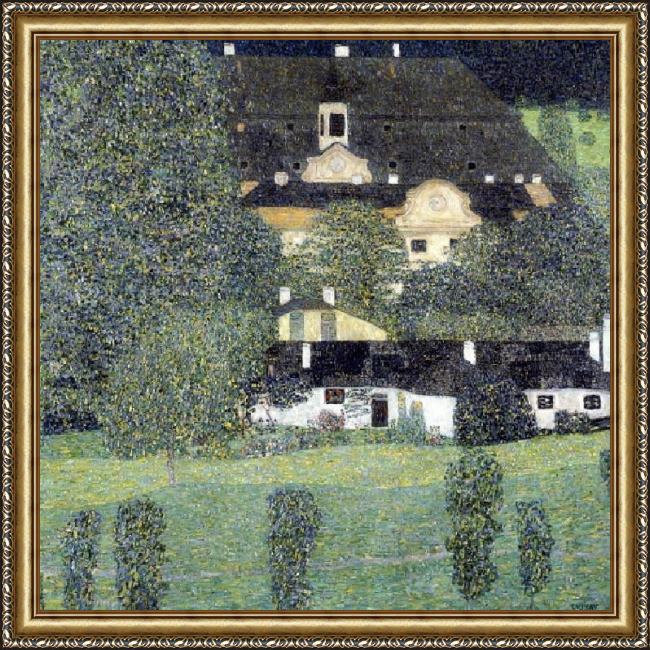 Framed Gustav Klimt schloss kammer am attersee ii painting