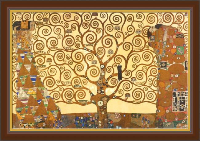 Framed Gustav Klimt the tree of life 1909 painting