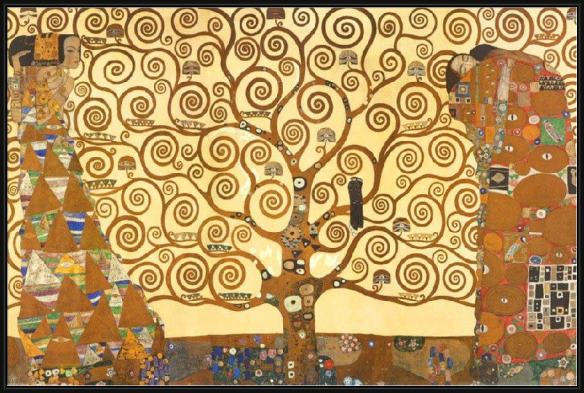 Framed Gustav Klimt the tree of life 1909 painting