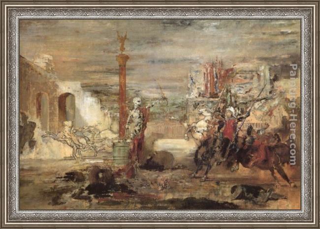 Framed Gustave Moreau death offers crowns to the winner of the tournament painting