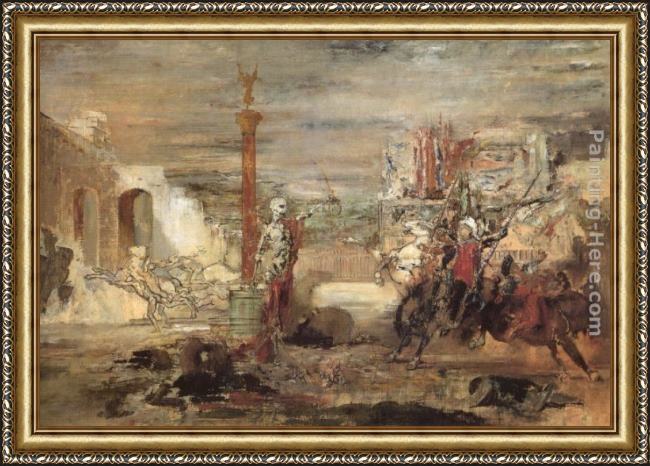Framed Gustave Moreau death offers crowns to the winner of the tournament painting