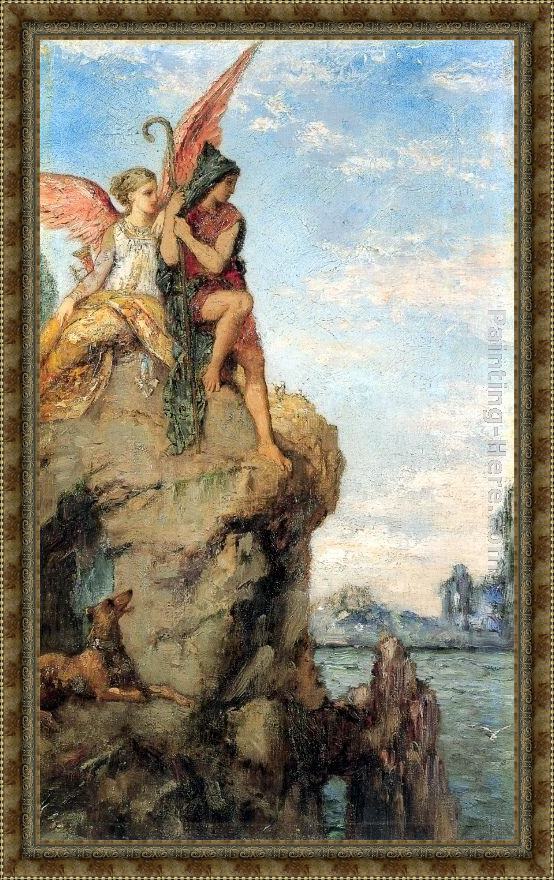 Framed Gustave Moreau hesiod and the muse painting