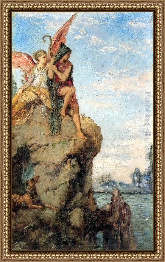 Framed Gustave Moreau hesiod and the muse painting