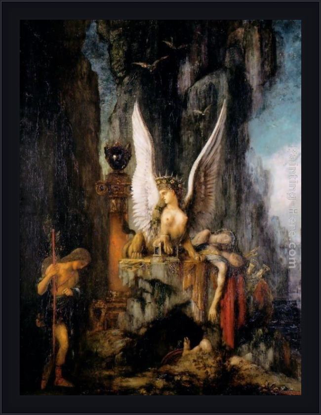 Framed Gustave Moreau oedipus the wayfarer painting