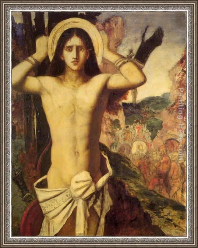 Framed Gustave Moreau saint sebastian painting