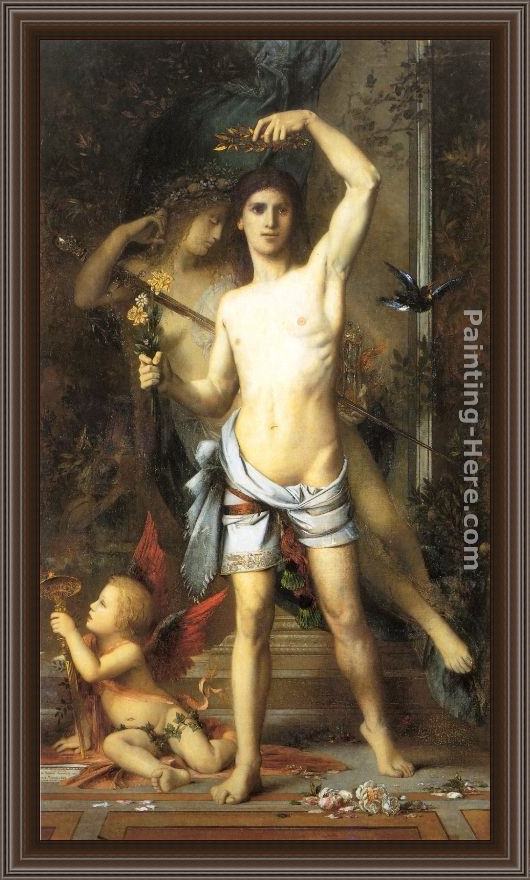 Framed Gustave Moreau the young man and death painting