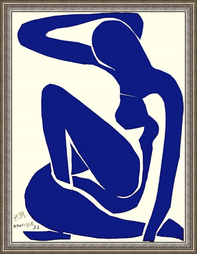 Framed Henri Matisse blue nude i 1952 painting