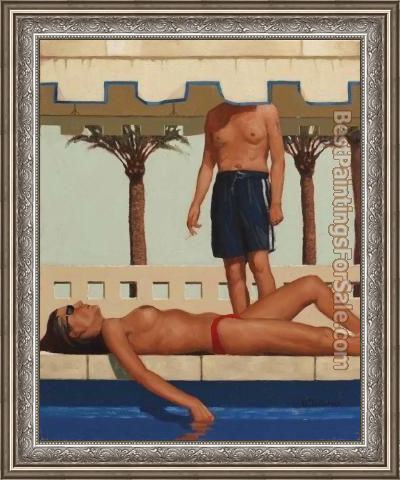 Framed Jack Vettriano a uninvited guest painting