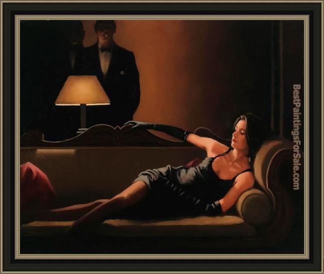 Framed Jack Vettriano along came a spider painting