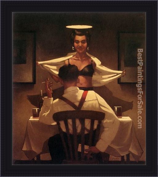 Framed Jack Vettriano busted flush painting
