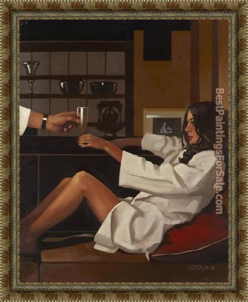 Framed Jack Vettriano man of mystery painting
