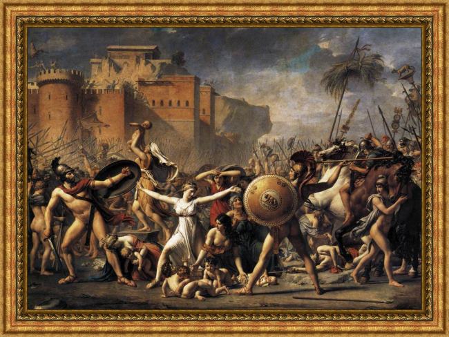 Framed Jacques-Louis David the intervention of the sabine women painting