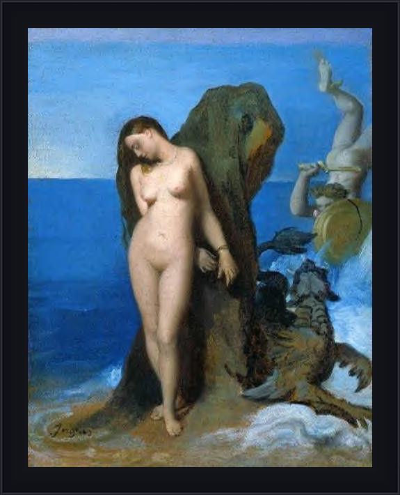 Framed Jean Auguste Dominique Ingres perseus and andromeda painting