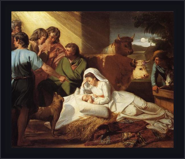Framed John Singleton Copley the nativity painting