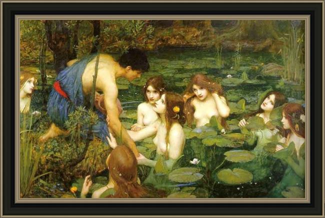 Framed John William Waterhouse hylas and the nymphs painting