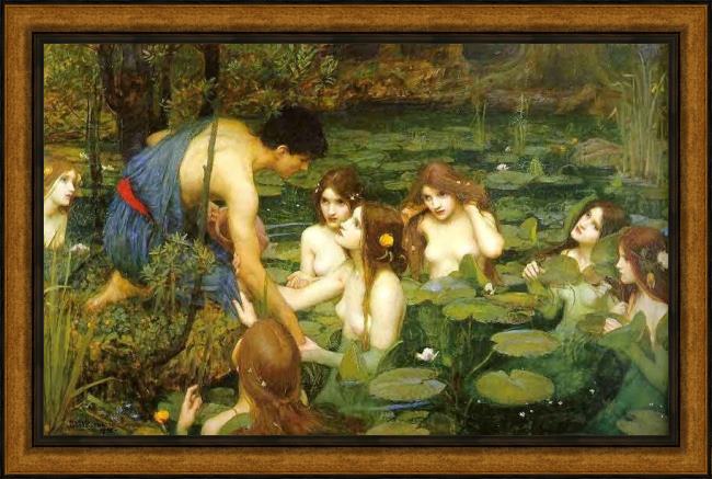 Framed John William Waterhouse hylas and the nymphs painting