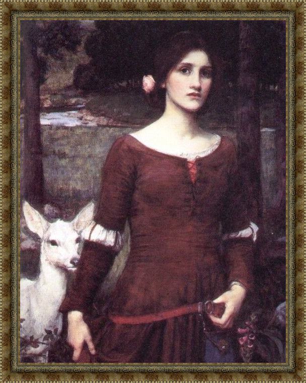 Framed John William Waterhouse the lady clare painting