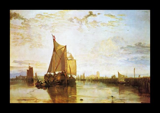 Framed Joseph Mallord William Turner dort the dort packet boat from rotterdam bacalmed painting