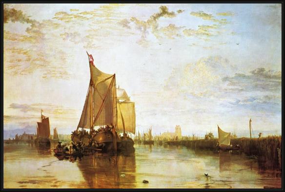 Framed Joseph Mallord William Turner dort the dort packet boat from rotterdam bacalmed painting