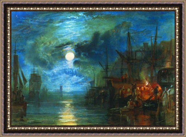 Framed Joseph Mallord William Turner shields, on the river tyne painting